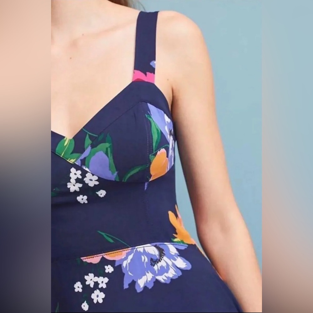 Anthropologie Maeve Vivienne Floral Maxi Handkerchief  Hem Dress - 0 - Picture 8 of 11